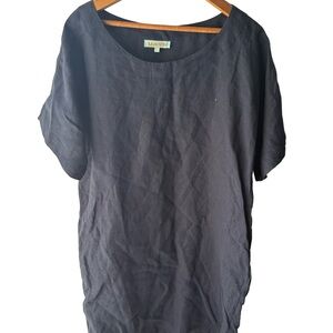 Navy Blue Gorgeous 100% Linen Dress